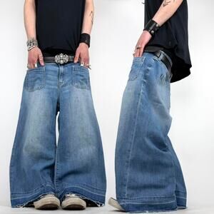 Vintage y2k rare ultra baggy wide leg grunge faded archive skater jeans